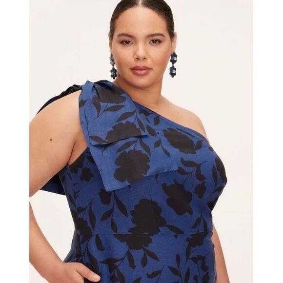 KATE SPADE X TARGET Classic Rose Linen Blend One Shoulder Jumpsuit Size 14 *NEW* - Picture 3 of 14